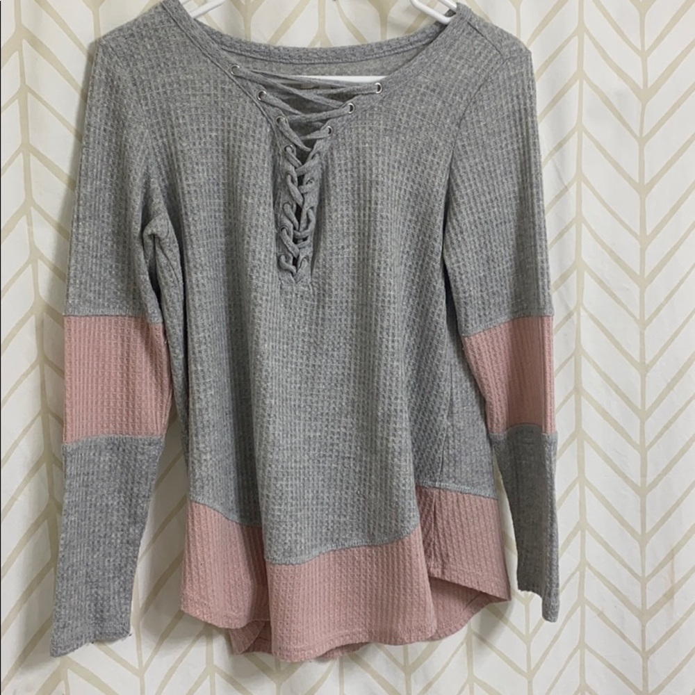 Comfy pink and grey long sleeve